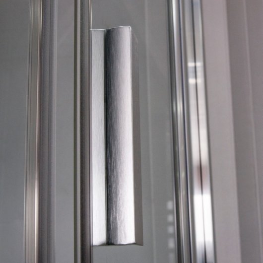 Ergonomic brushed aluminum handle - side view