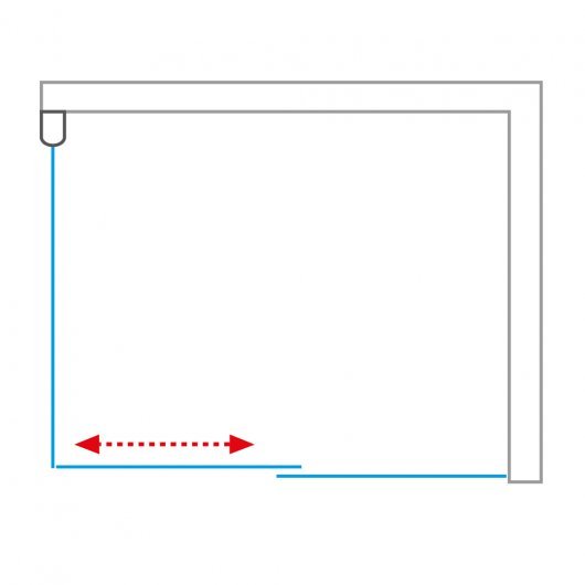 Drawing of AMD2 shower door and AMB right side wall